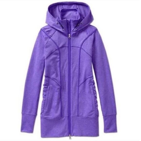 Athleta full 2way zip purple Rishi athletic hooded jacket woman's size small - Picture 1 of 16